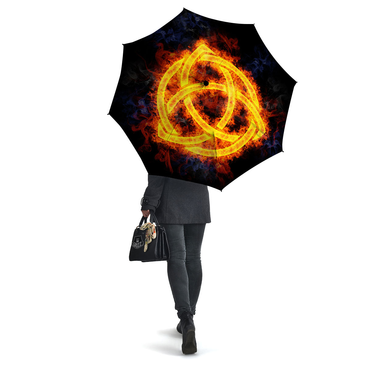 Knot Fire Celtic Print Umbrella-grizzshop