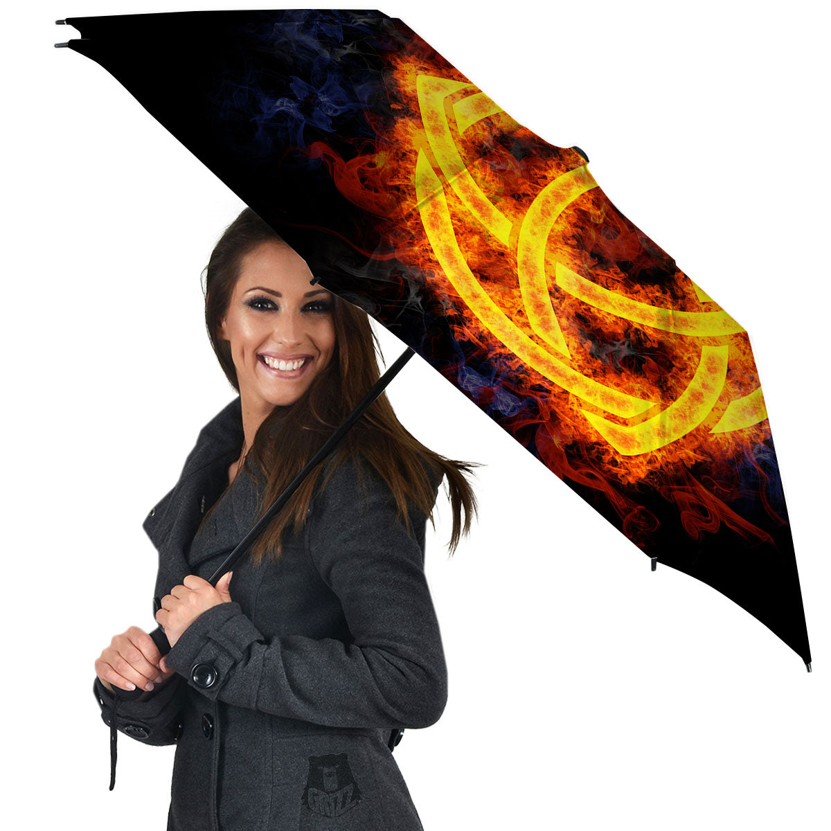 Knot Fire Celtic Print Umbrella-grizzshop