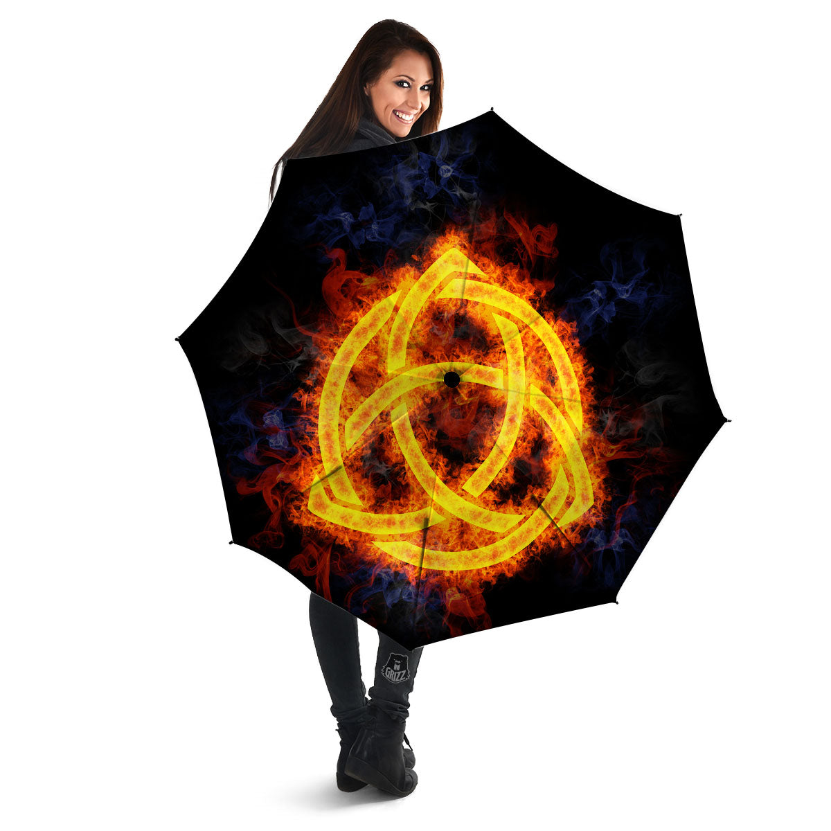 Knot Fire Celtic Print Umbrella-grizzshop