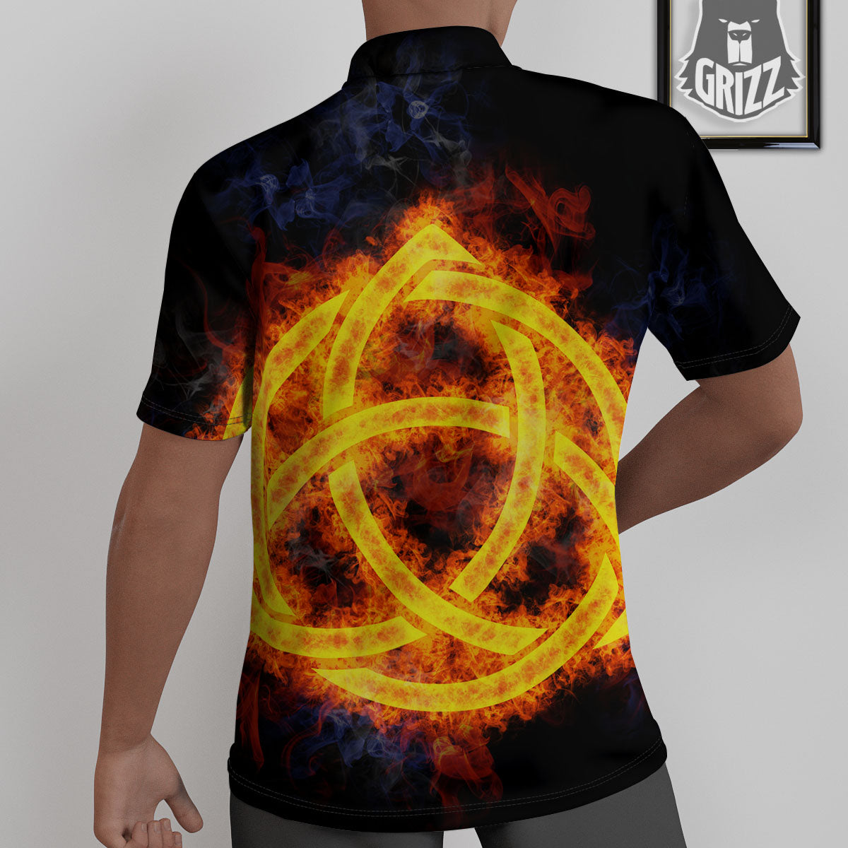 Knot Fire Celtic Print Untucked Shirts-grizzshop