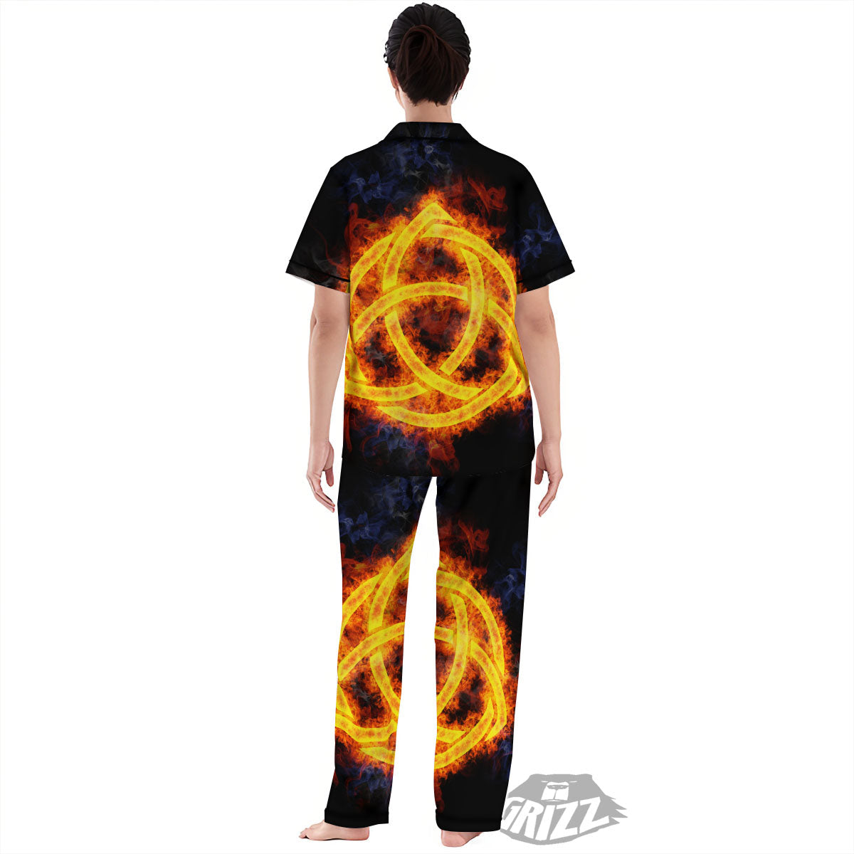 Knot Fire Celtic Print Women's Pajamas Set-grizzshop