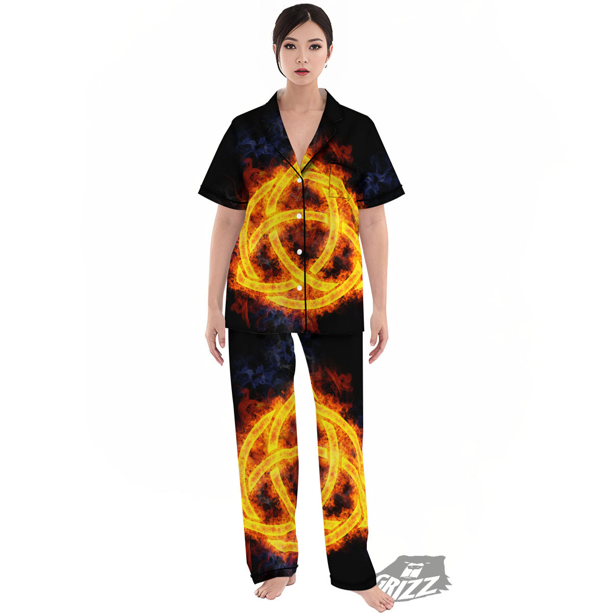 Knot Fire Celtic Print Women's Pajamas Set-grizzshop