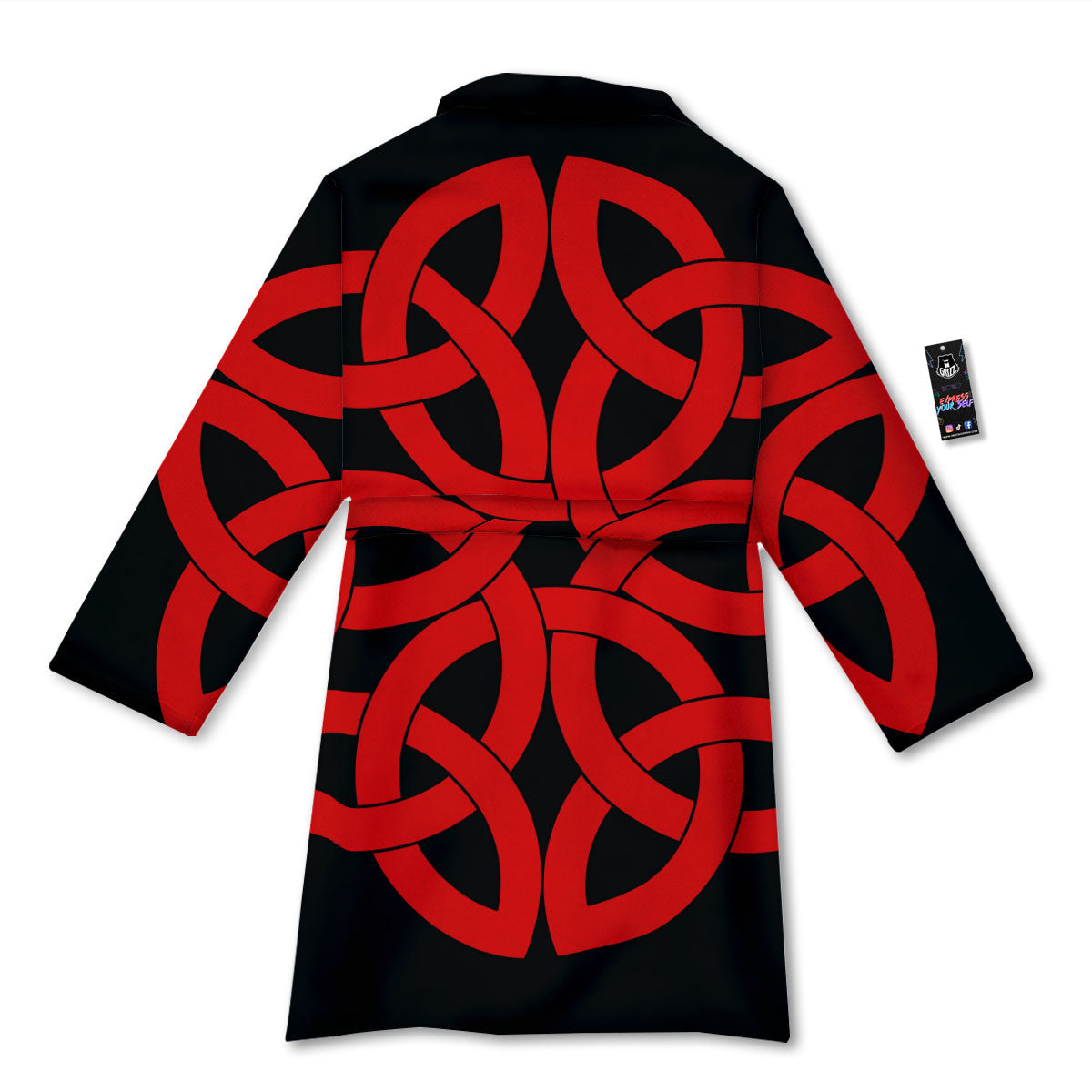 Knot Red Celtic Print Bathrobe-grizzshop