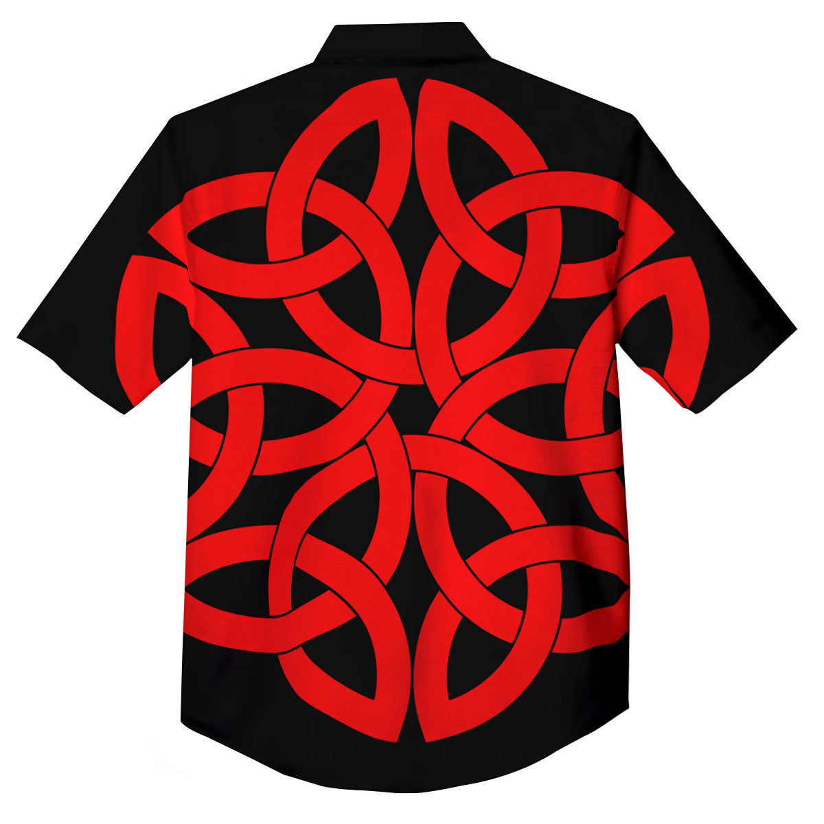 Knot Red Celtic Print Button Up Shirt-grizzshop