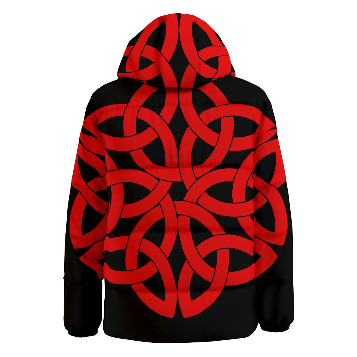 Knot Red Celtic Print Down Jacket-grizzshop