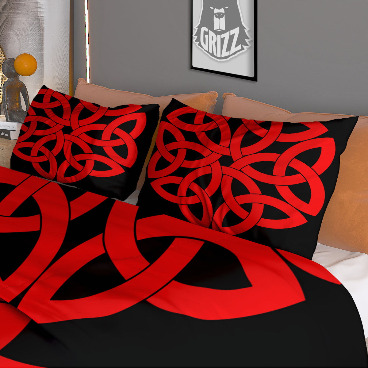 Lava Volcano Print Duvet Cover Bedding Set