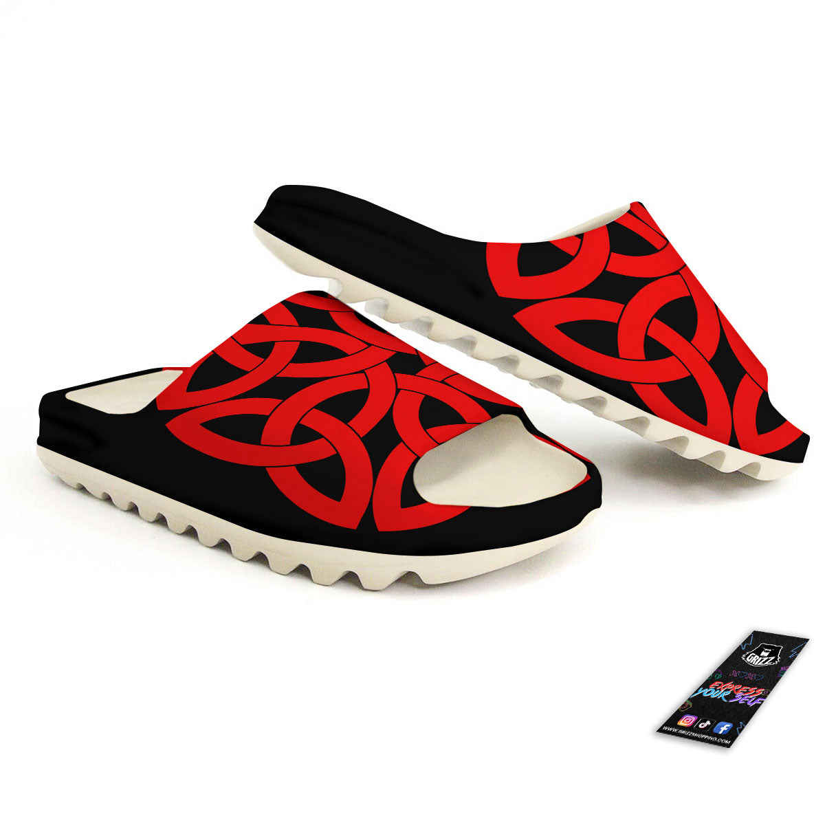 Knot Red Celtic Print Sandals-grizzshop