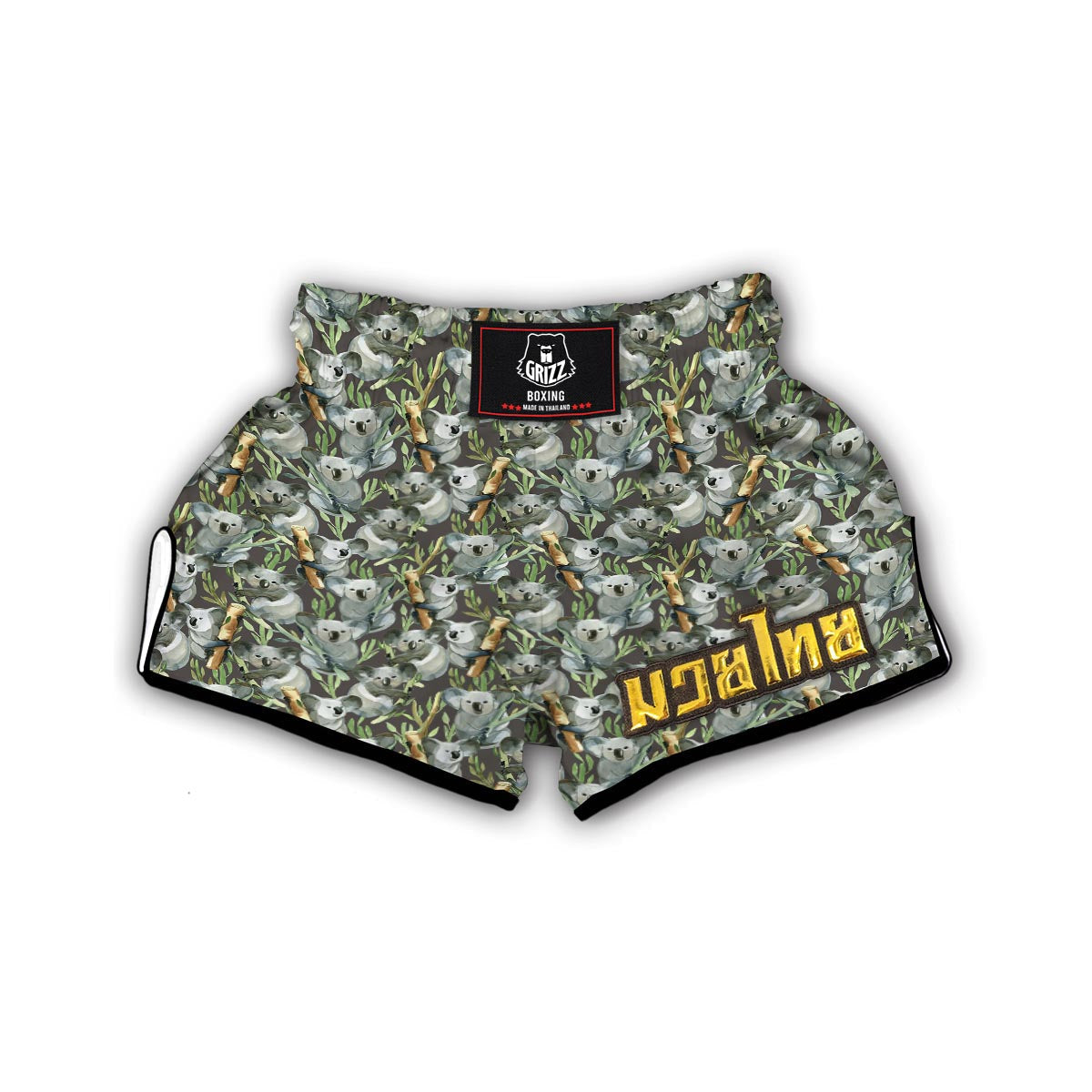 Koala Bamboo Pattern Print Muay Thai Boxing Shorts-grizzshop