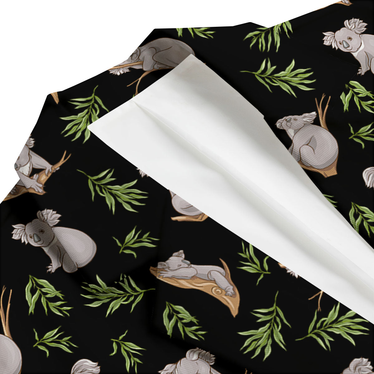 Koala Bear Black Print Pattern Men's Blazer-grizzshop