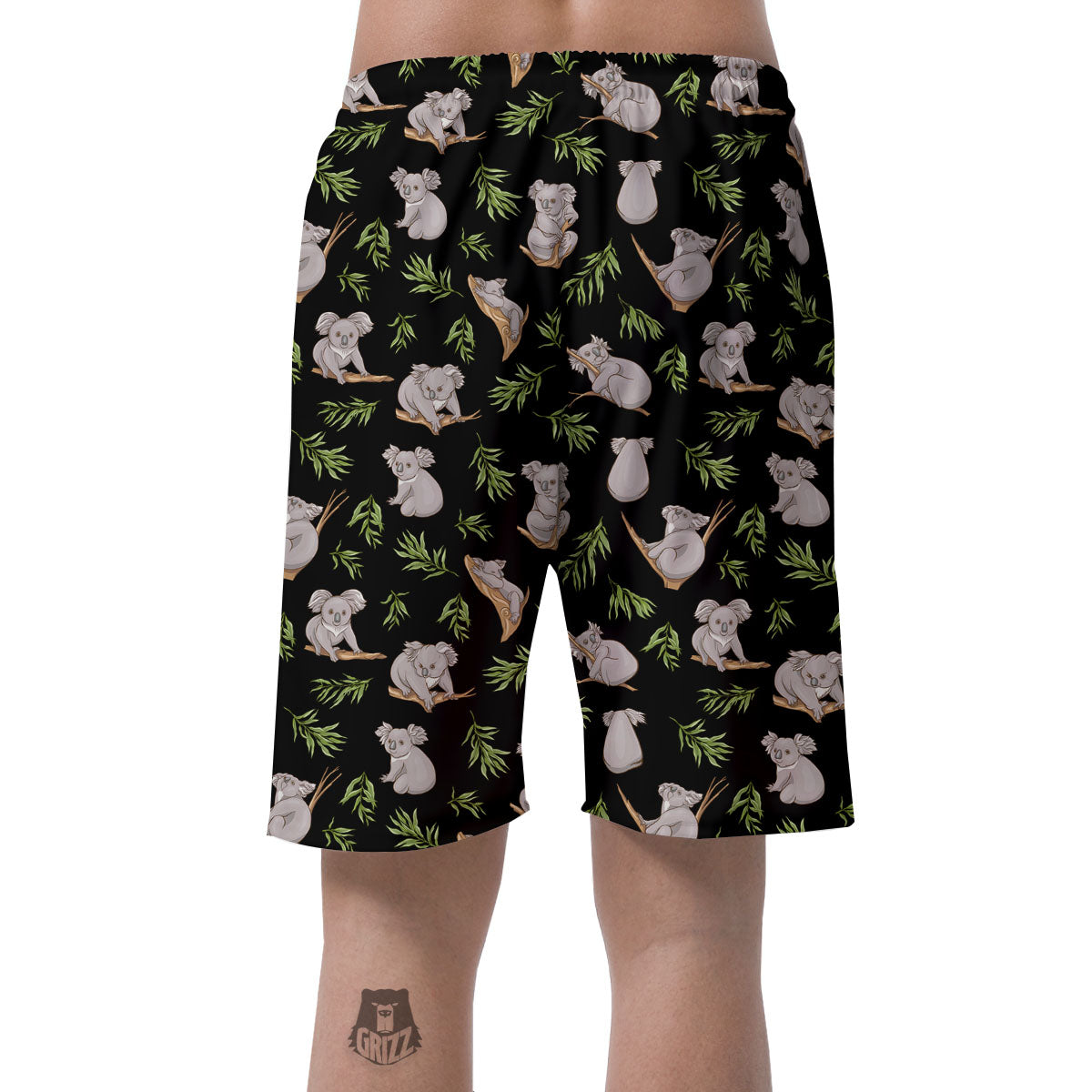 Koala Bear Black Print Pattern Men's Shorts-grizzshop