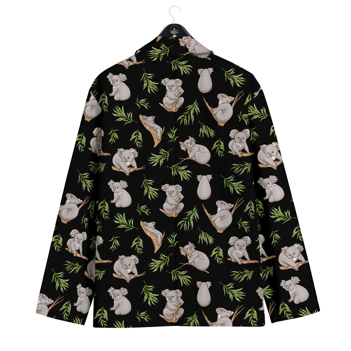Koala Bear Black Print Pattern Men's Sport Coat-grizzshop