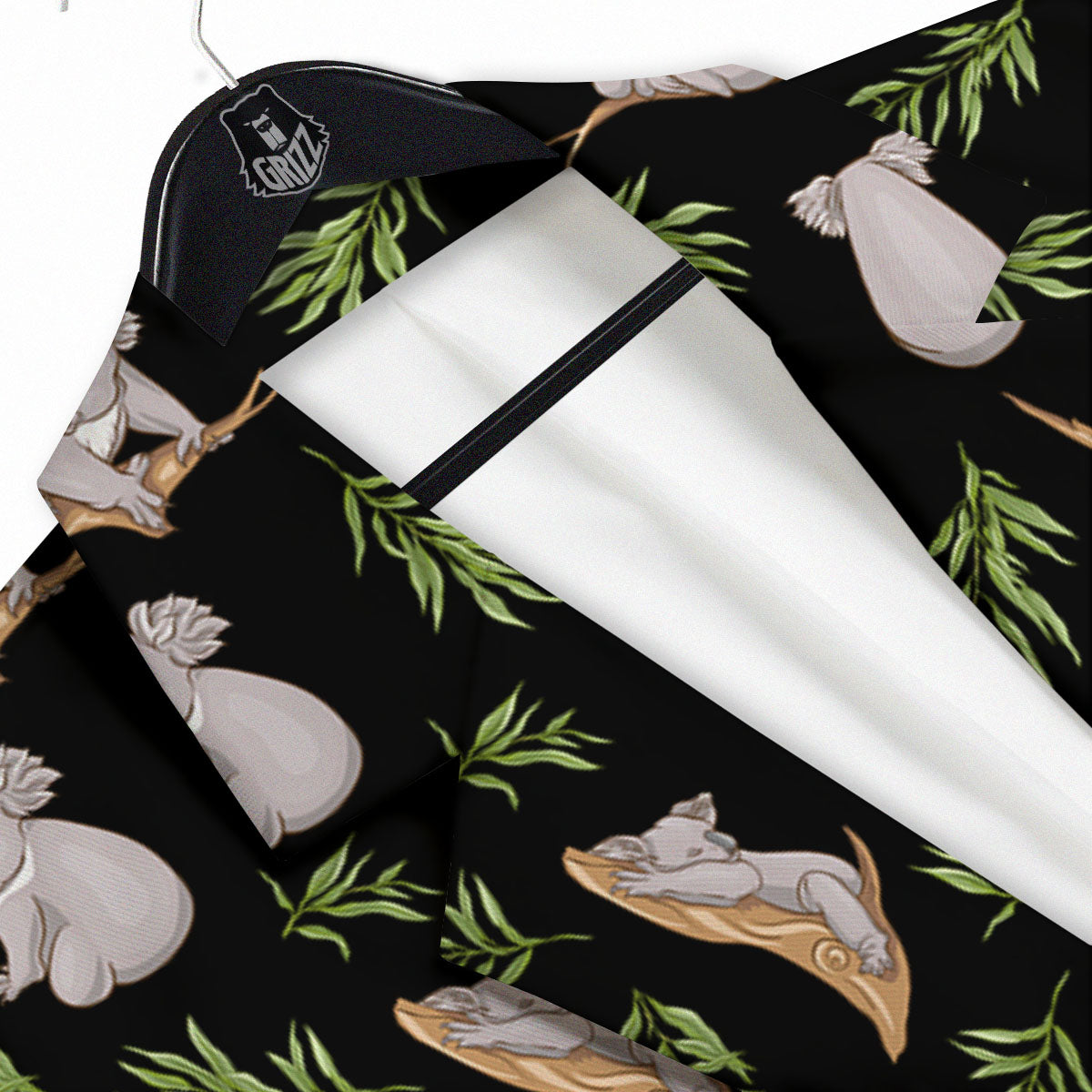 Koala Bear Black Print Pattern Men's Sport Coat-grizzshop