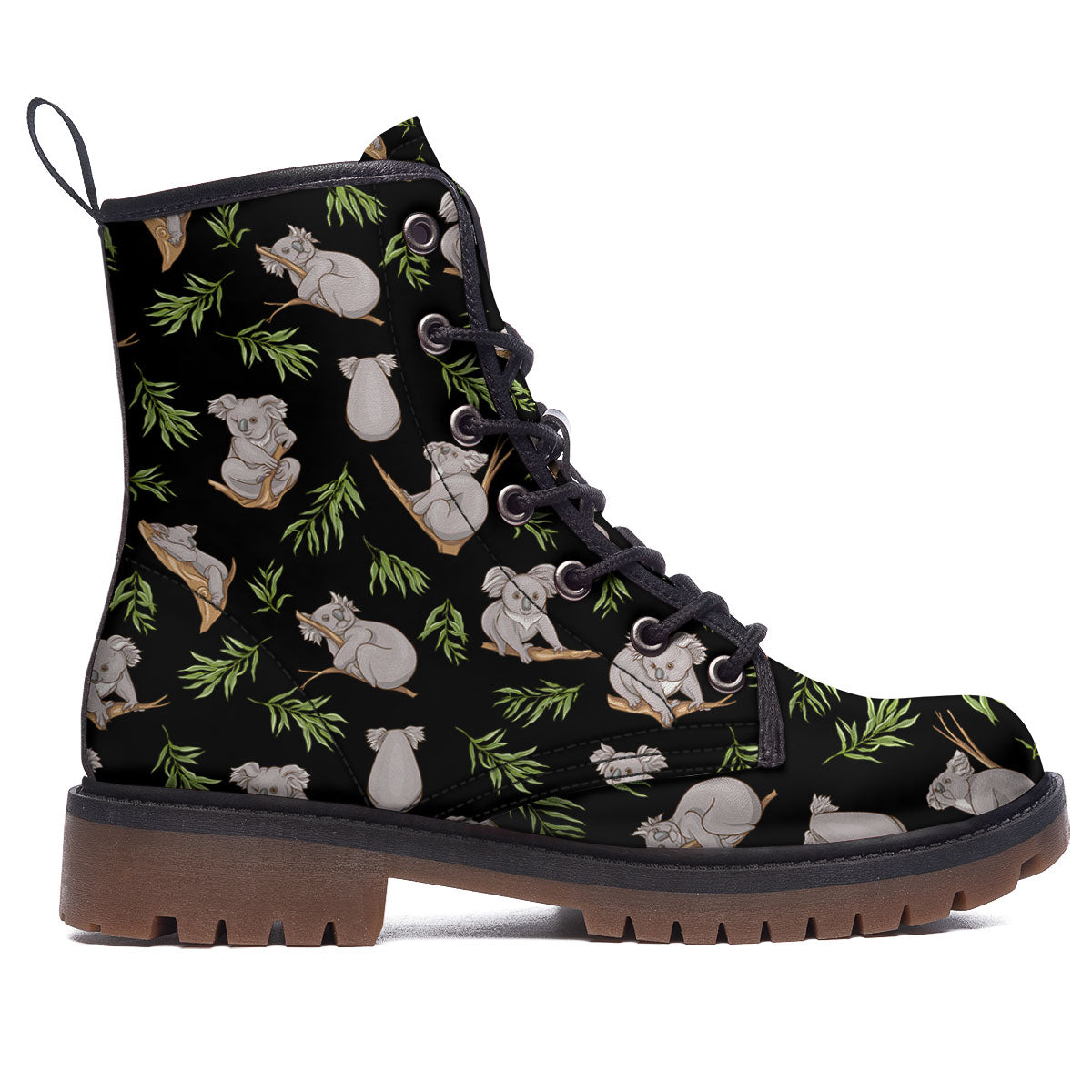 Koala Bear Black Print Pattern Work Boots-grizzshop