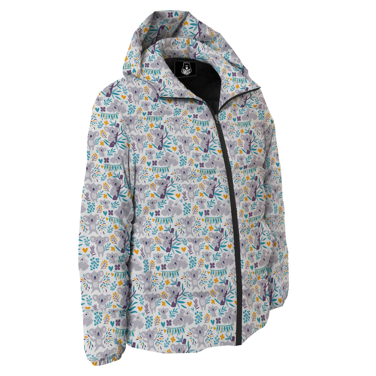 Koala Cartoon Print Pattern Down Jacket-grizzshop