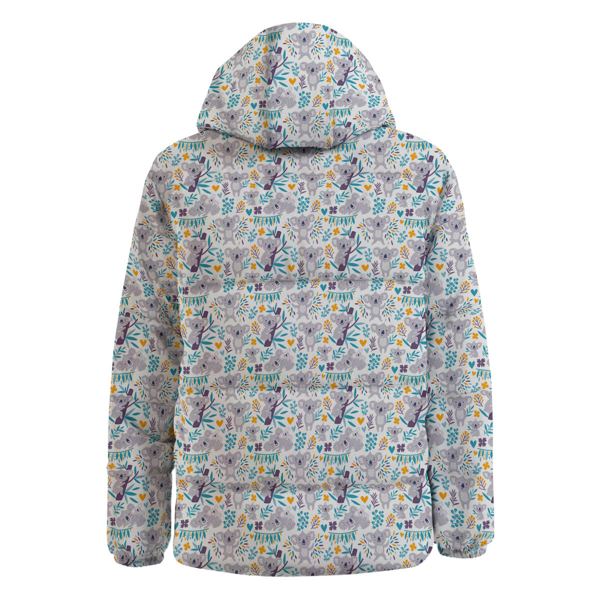 Koala Cartoon Print Pattern Down Jacket-grizzshop