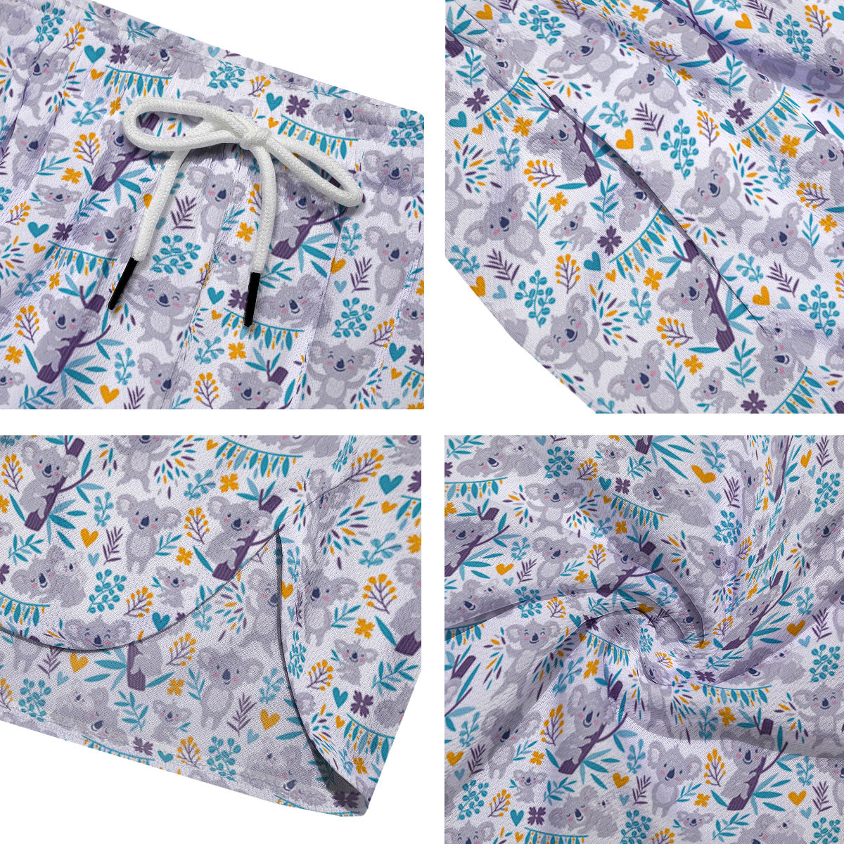 Koala Cartoon Print Pattern Men's Running Shorts-grizzshop