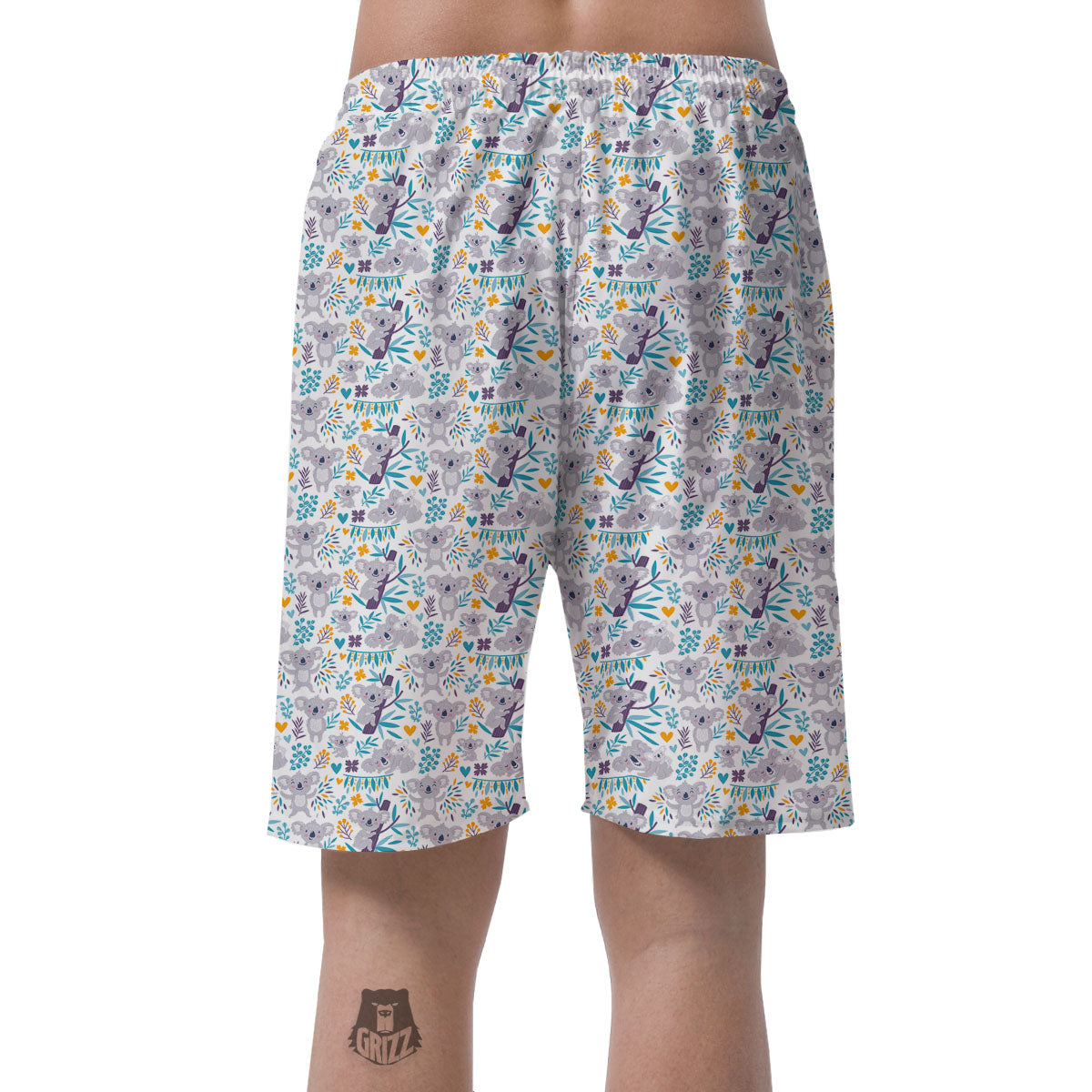 Koala Cartoon Print Pattern Men's Shorts-grizzshop