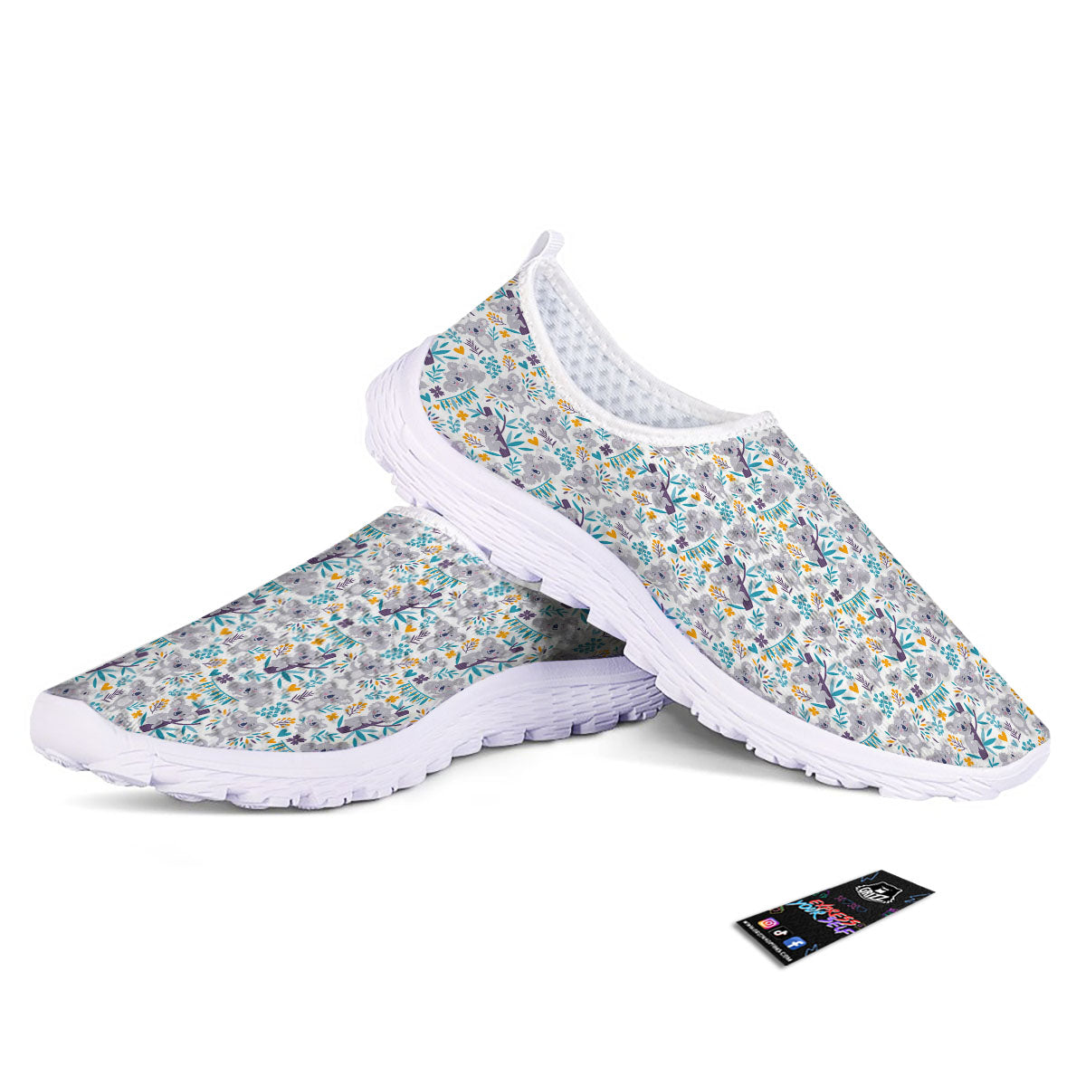 Koala Cartoon Print Pattern Nurse Shoes-grizzshop