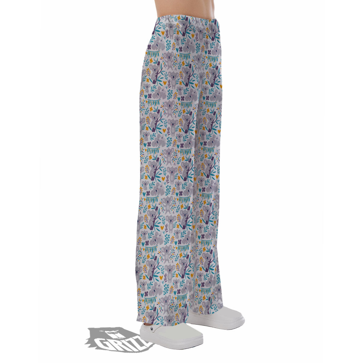 Koala Cartoon Print Pattern Pajama Pants-grizzshop