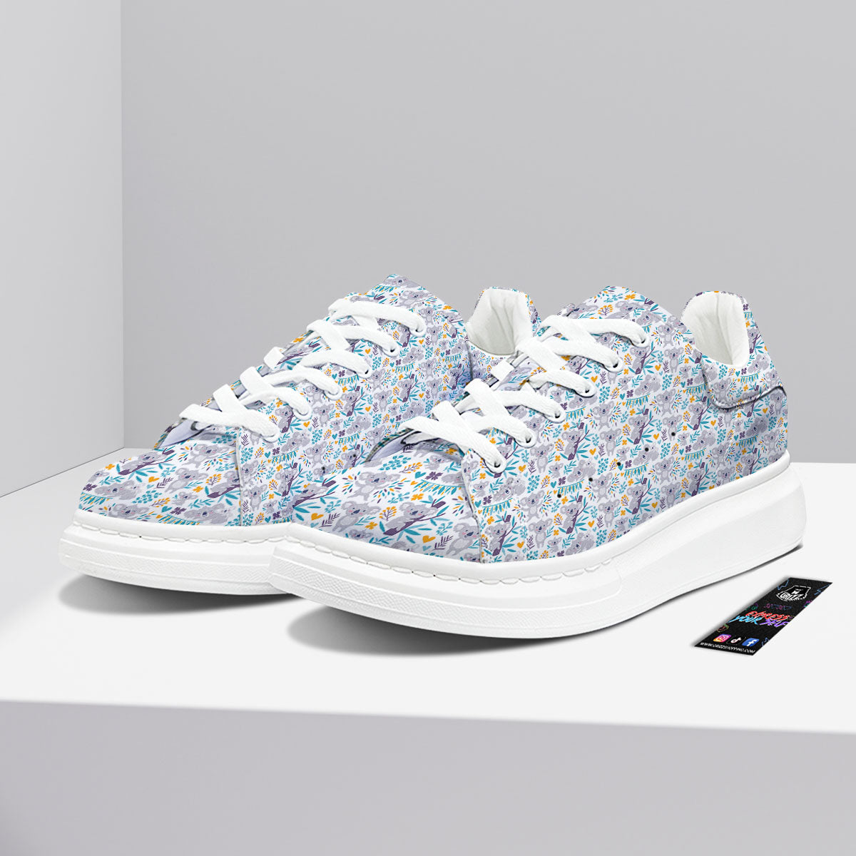 Koala Cartoon Print Pattern Platform Shoes-grizzshop