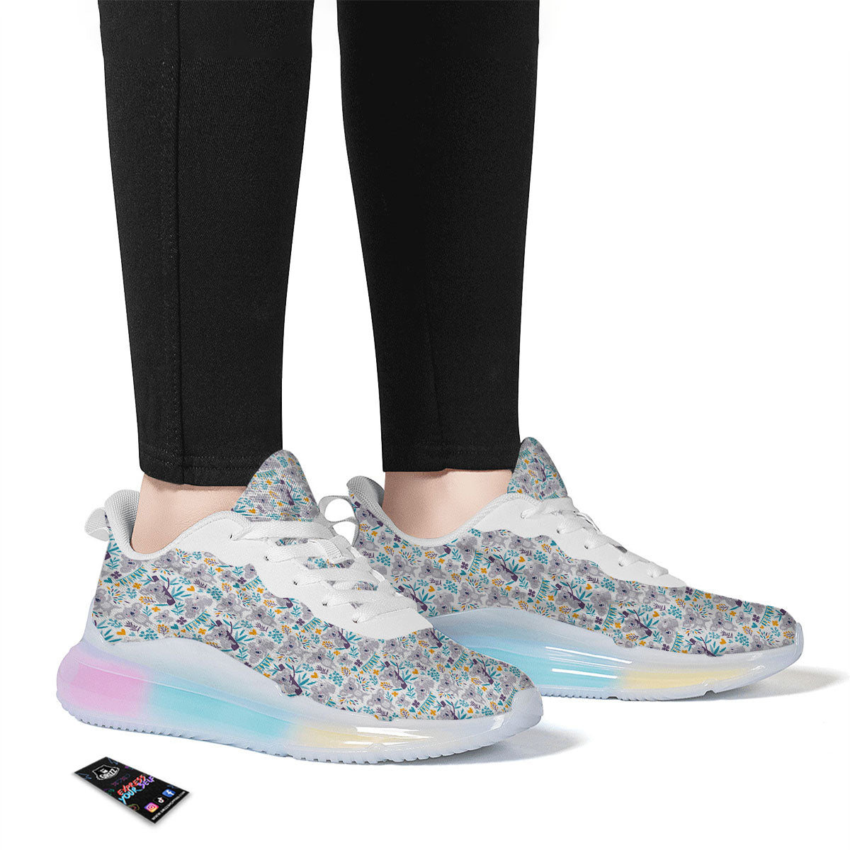 Koala Cartoon Print Pattern Running Sneakers-grizzshop