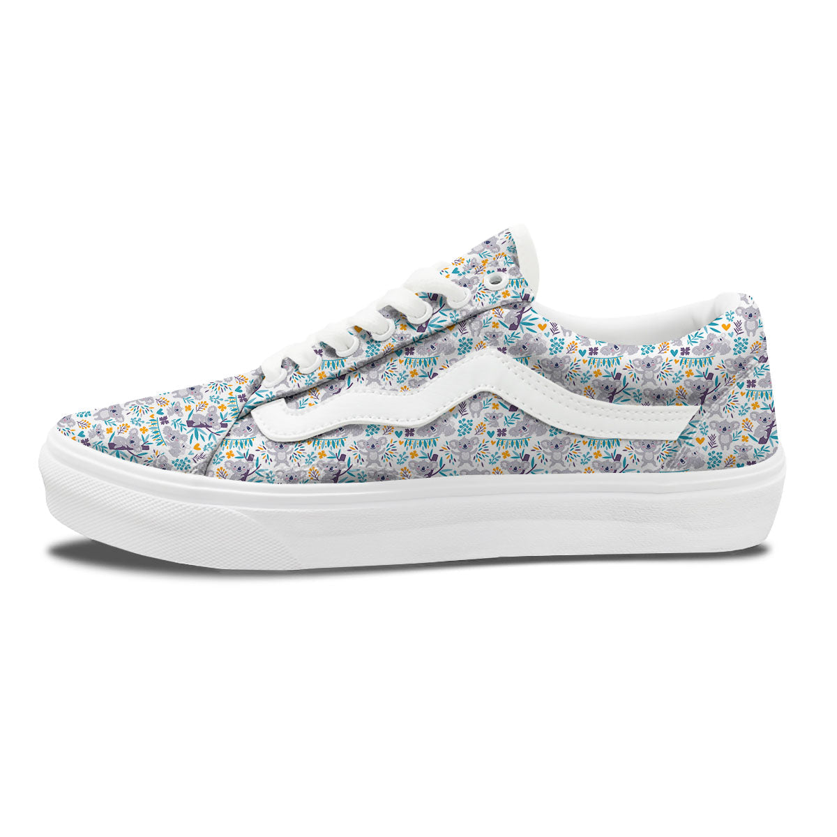 Koala Cartoon Print Pattern Skate Shoes-grizzshop