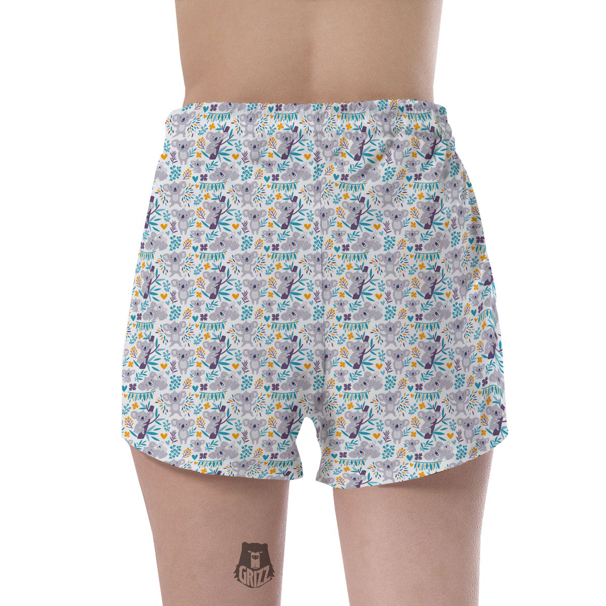 Koala Cartoon Print Pattern Women's Shorts-grizzshop