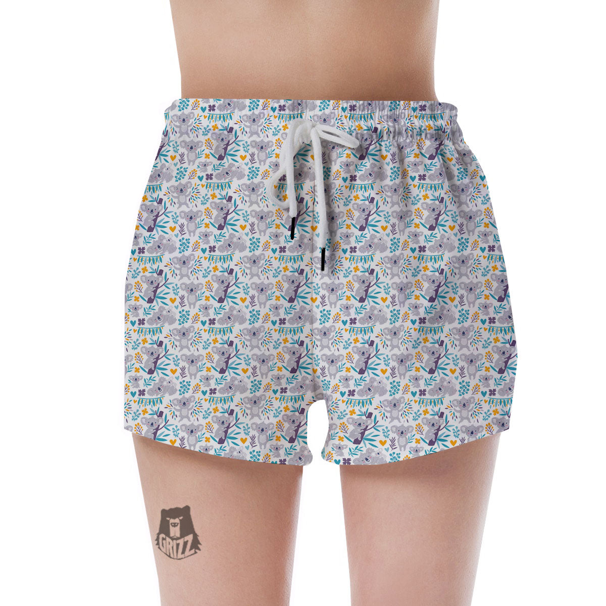 Koala Cartoon Print Pattern Women's Shorts-grizzshop