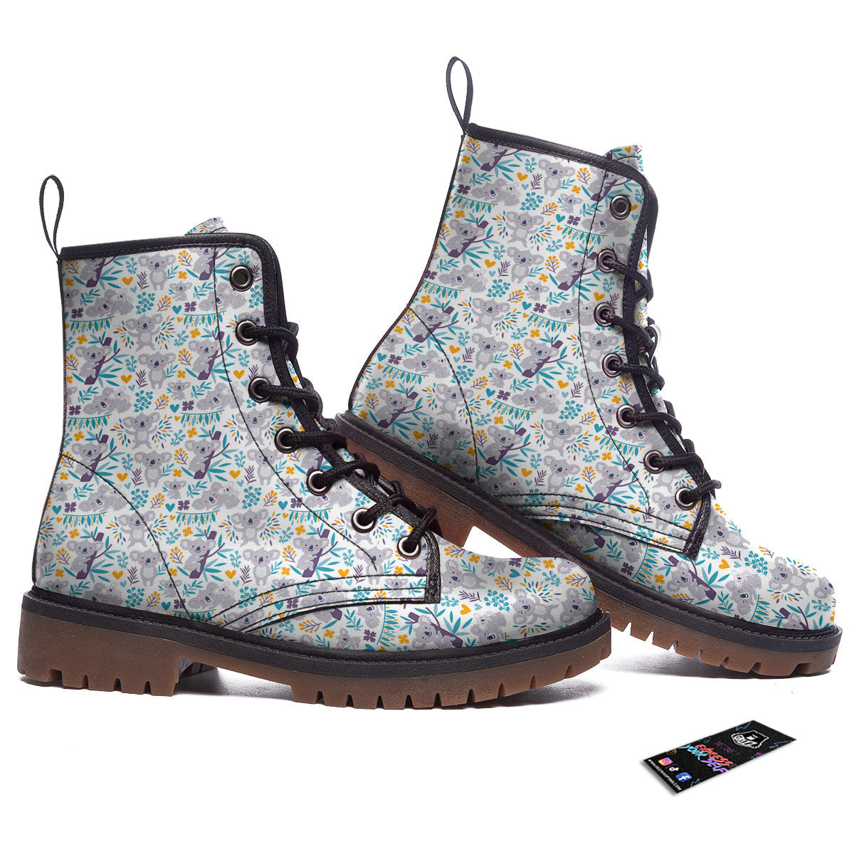 Koala Cartoon Print Pattern Work Boots-grizzshop