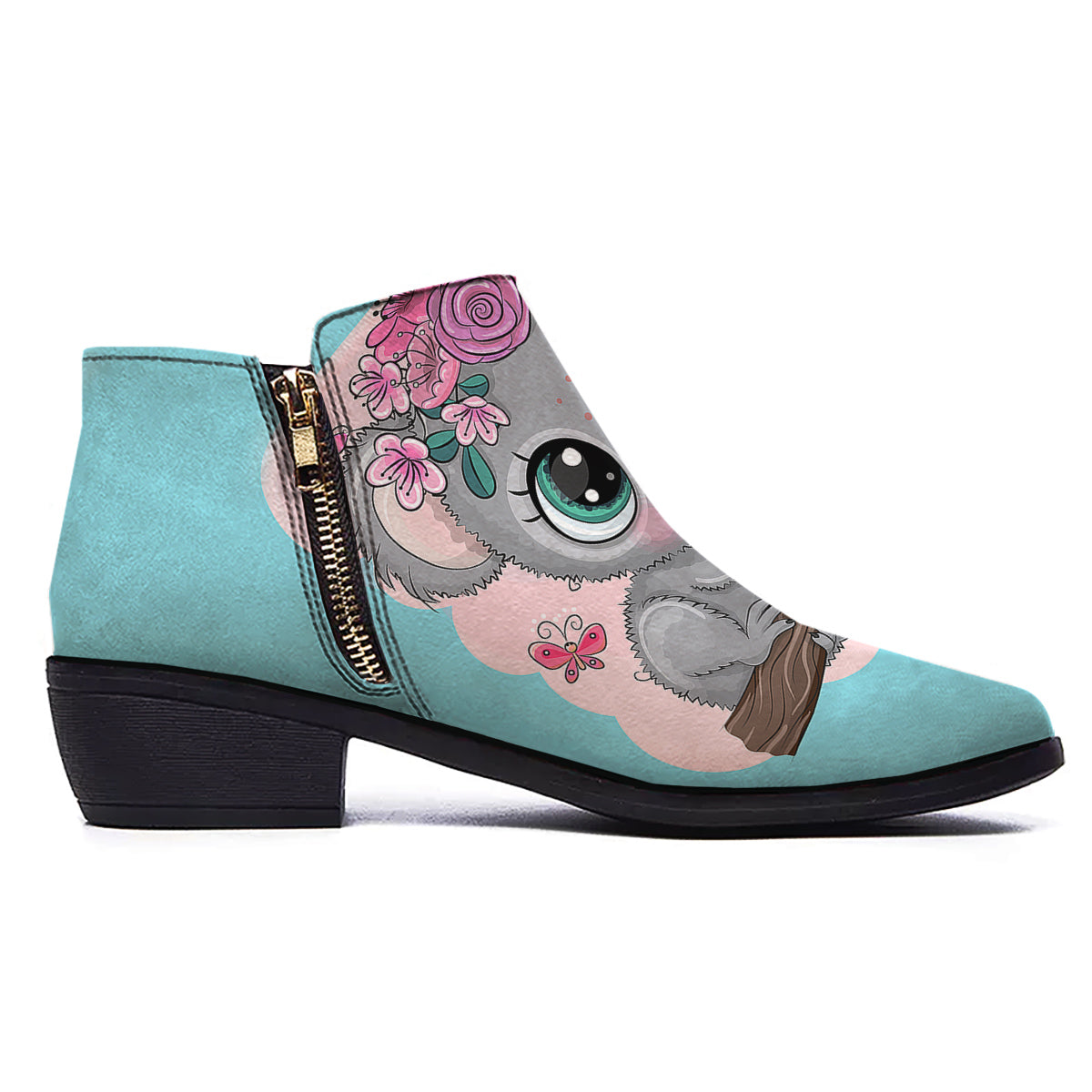 Koala Cute Print Ankle Boots-grizzshop
