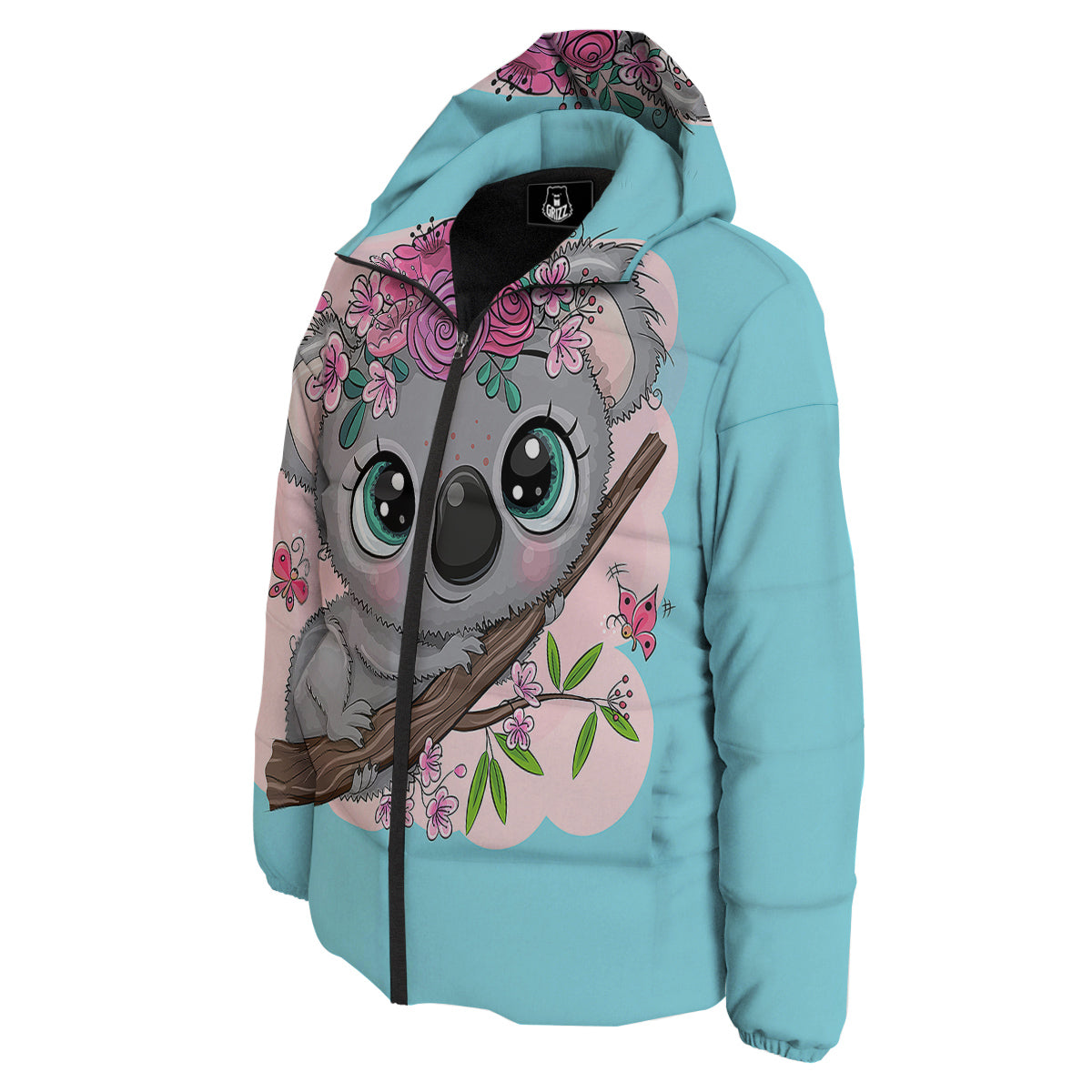 Koala Cute Print Down Jacket-grizzshop