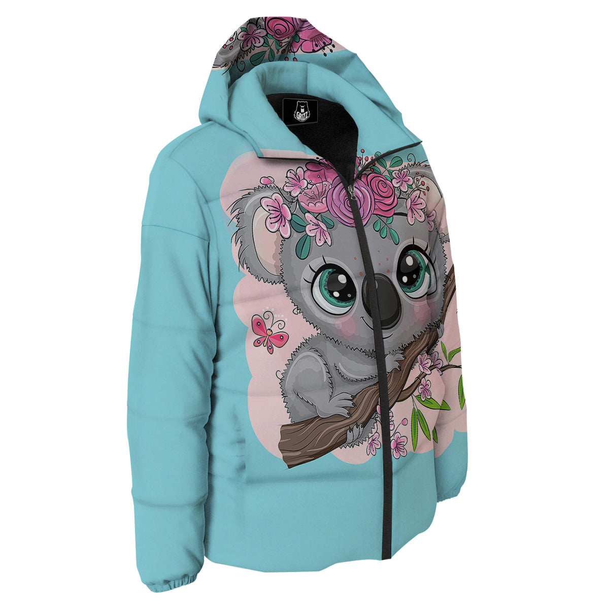 Koala Cute Print Down Jacket-grizzshop