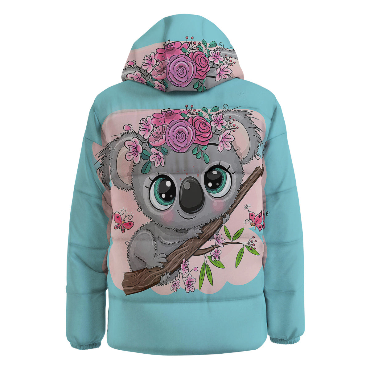 Koala Cute Print Down Jacket-grizzshop