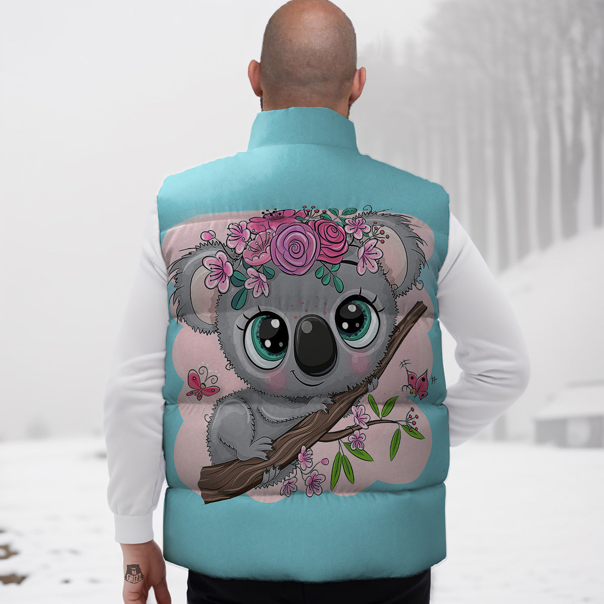 Koala Cute Print Down Vest