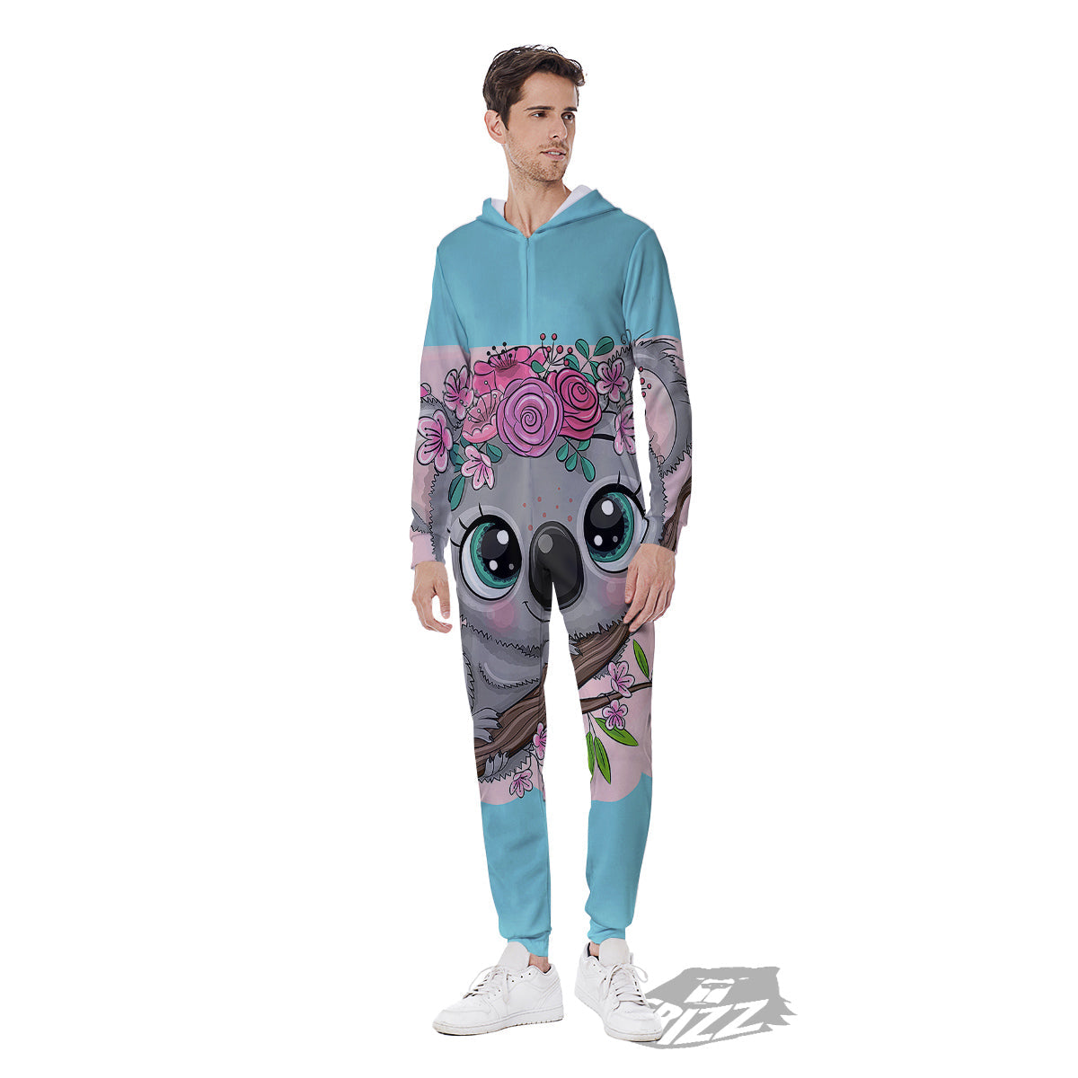 Koala Cute Print Men's Jumpsuit-grizzshop