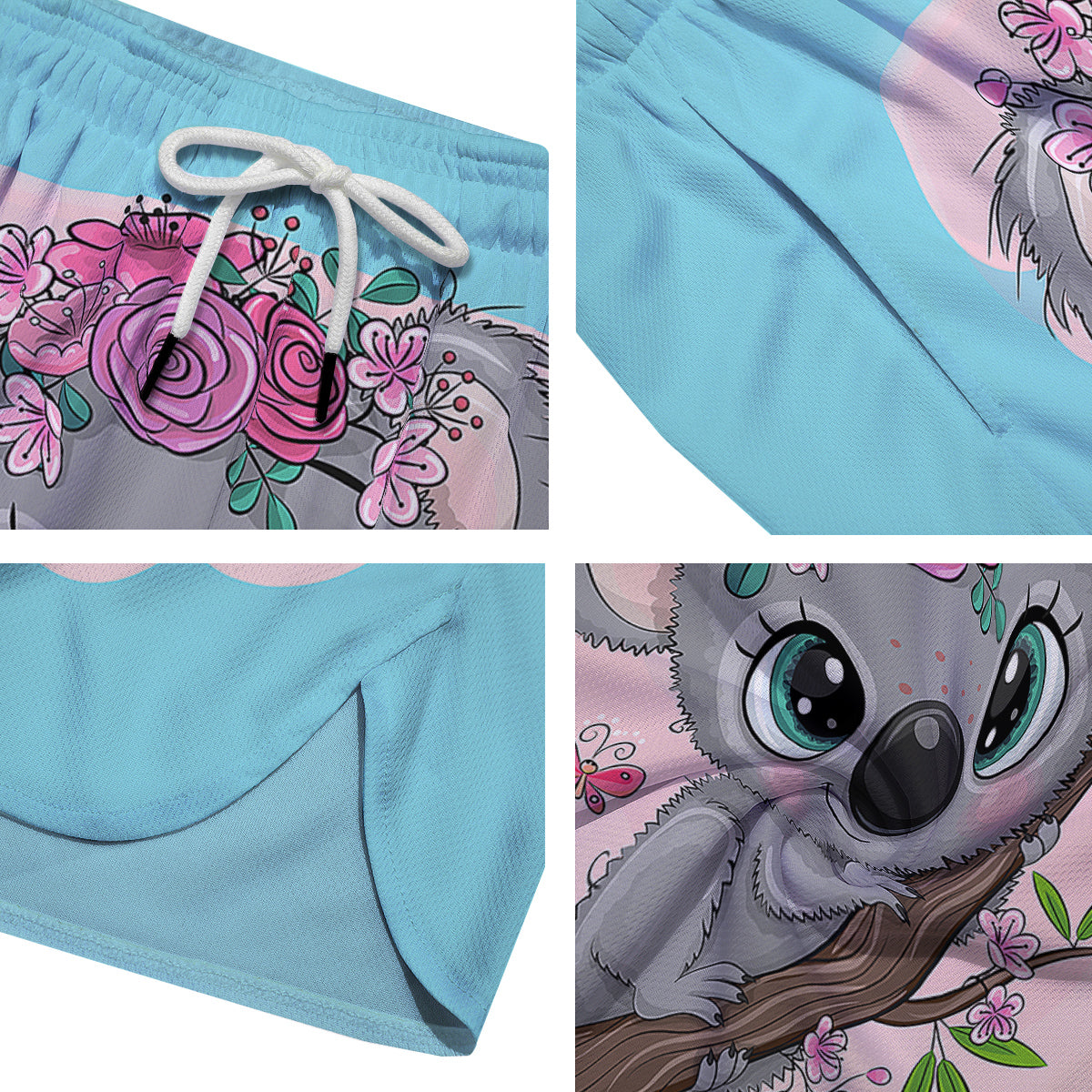 Koala Cute Print Men's Running Shorts-grizzshop