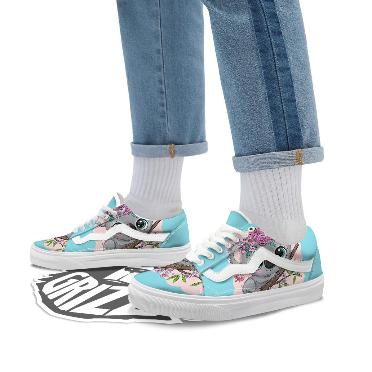 Koala Cute Print Skate Shoes-grizzshop