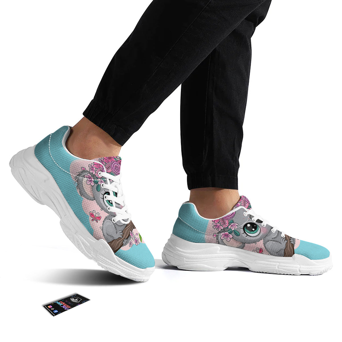 Koala Cute Print White Chunky Shoes-grizzshop