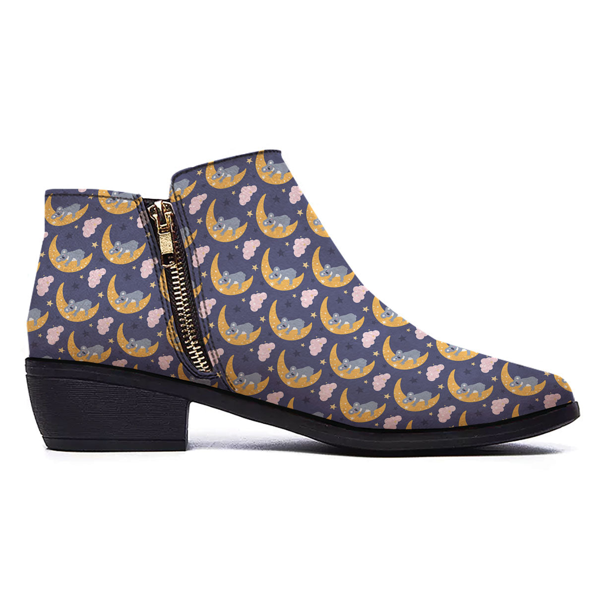 Koala Good Night Print Pattern Ankle Boots-grizzshop