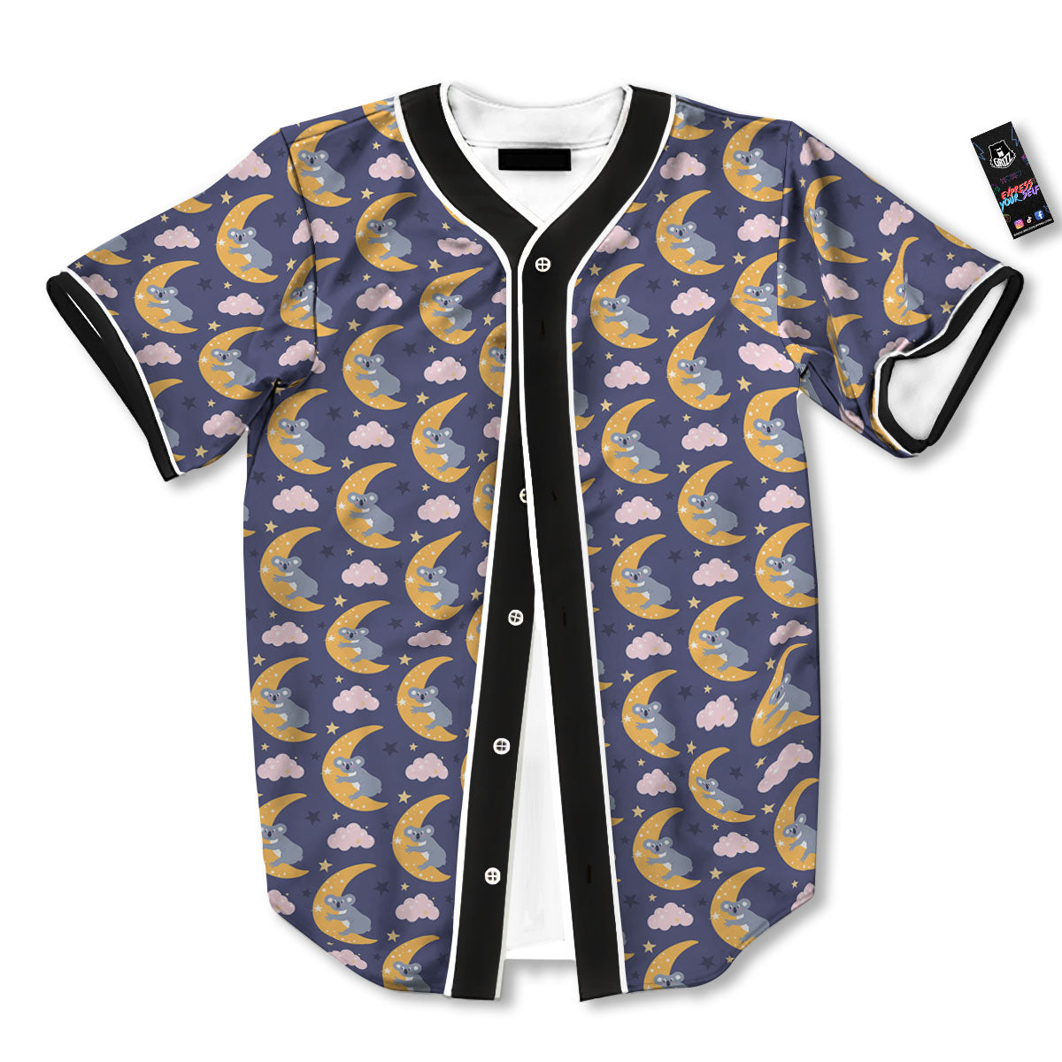 Koala Good Night Print Pattern Baseball Jersey-grizzshop