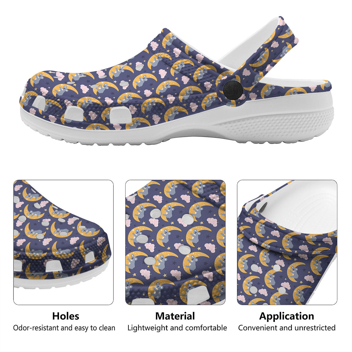 Koala Good Night Print Pattern Clog-grizzshop