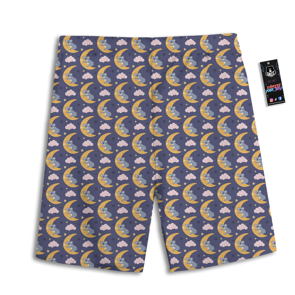 Mask Japanese Fox Print Men's Athletic Shorts