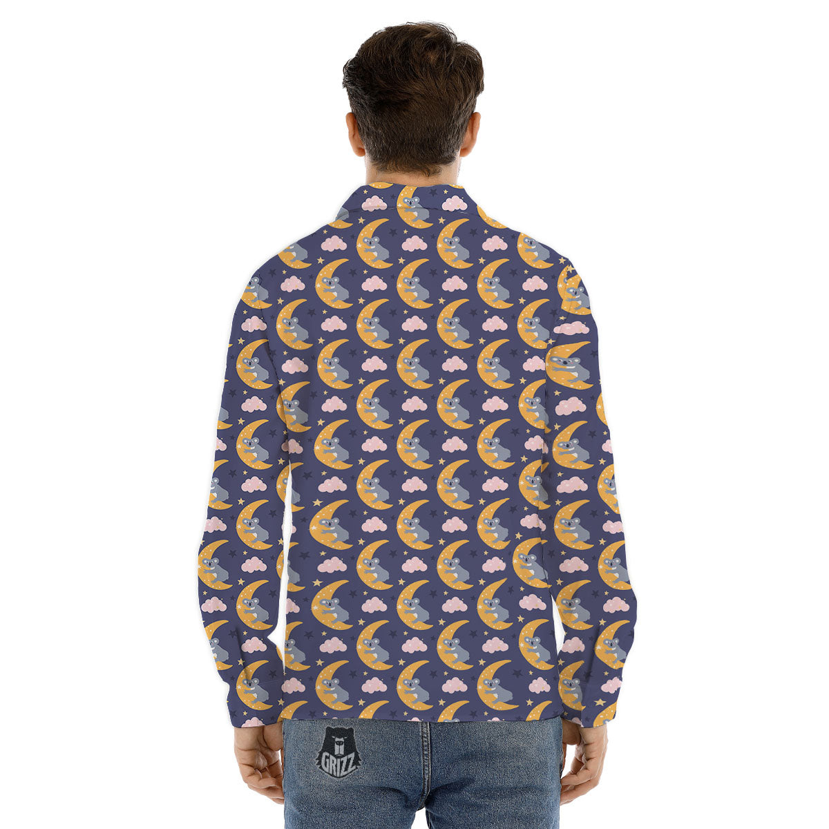 Koala Good Night Print Pattern Men's Dress Shirts-grizzshop