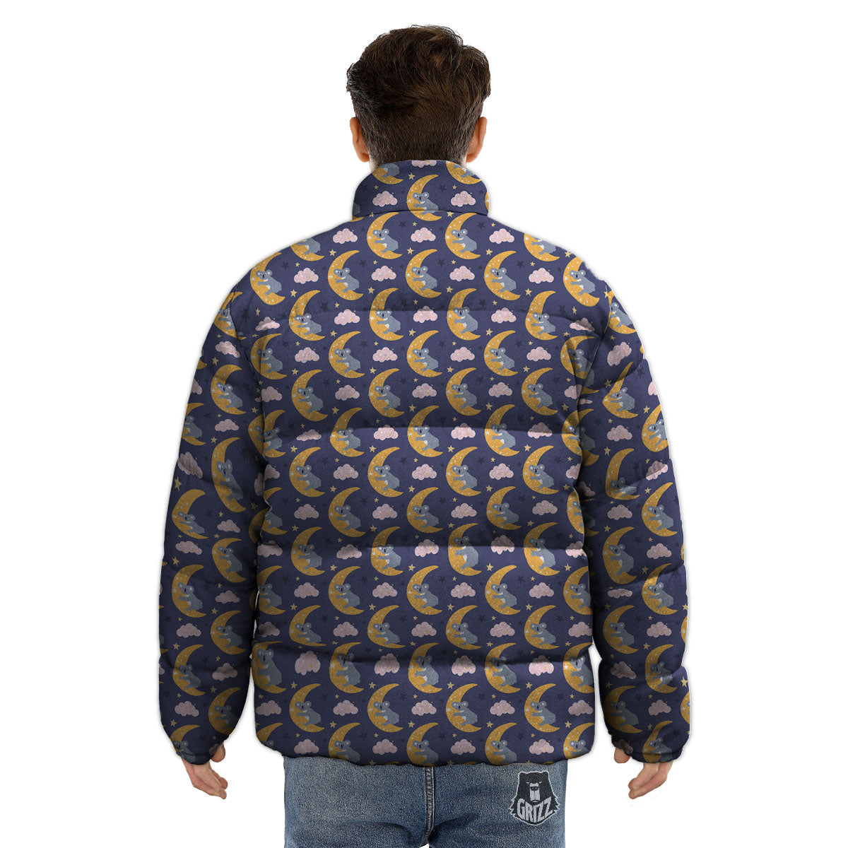 Koala Good Night Print Pattern Puffer Jacket-grizzshop