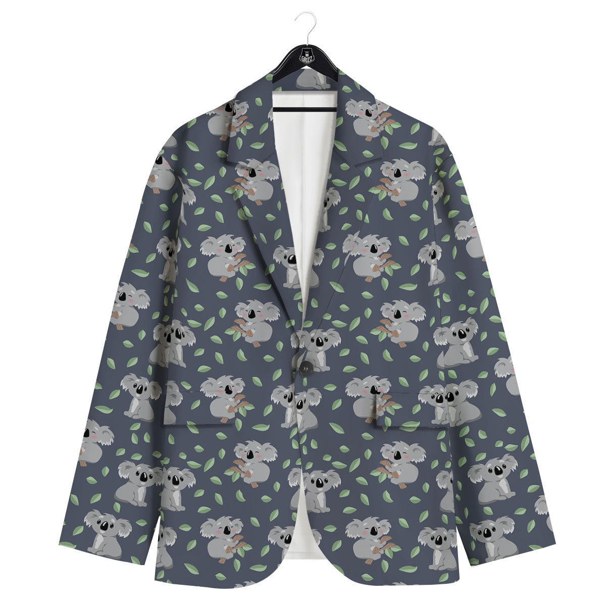 Koala Grey Print Pattern Men's Sport Coat-grizzshop