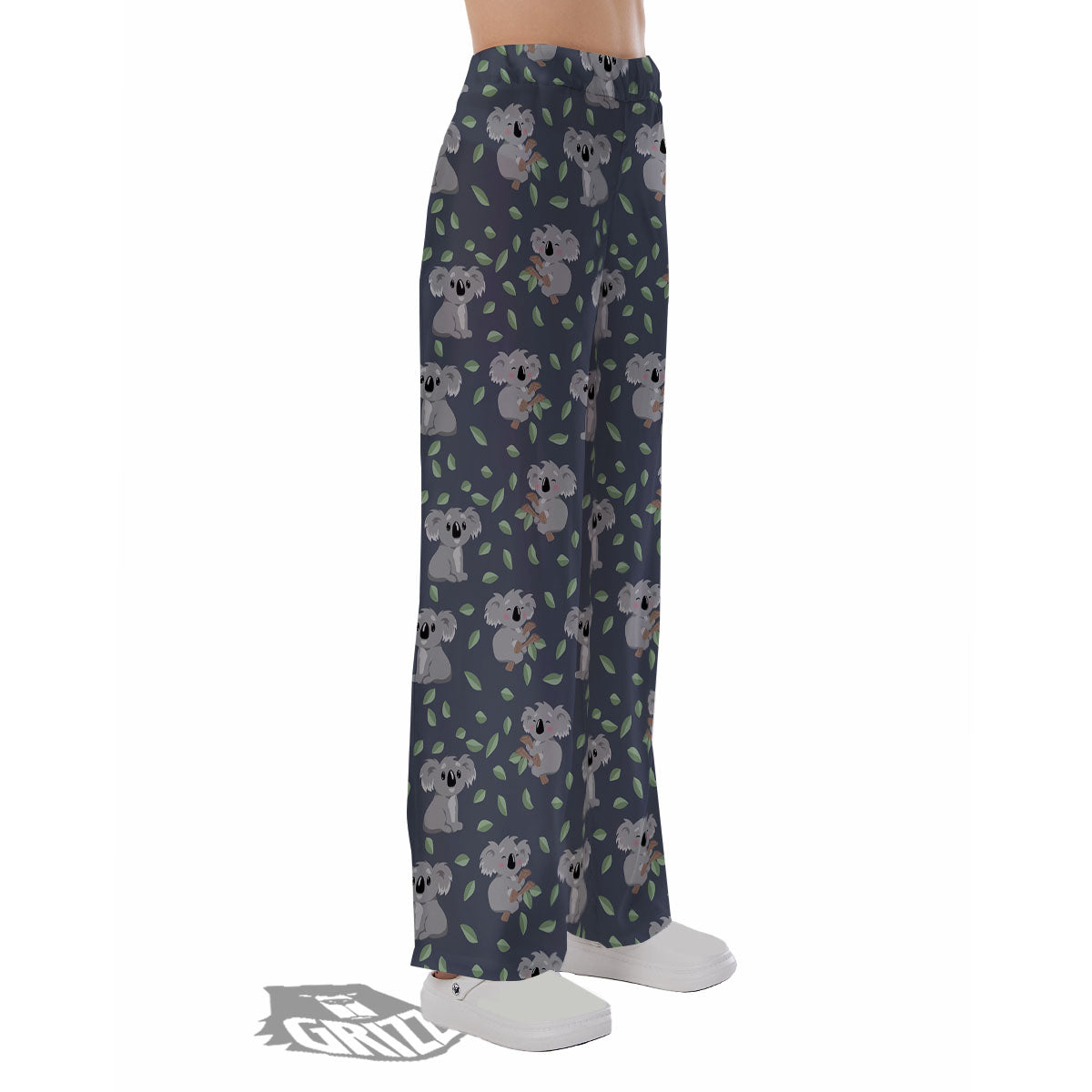 Koala Grey Print Pattern Pajama Pants-grizzshop