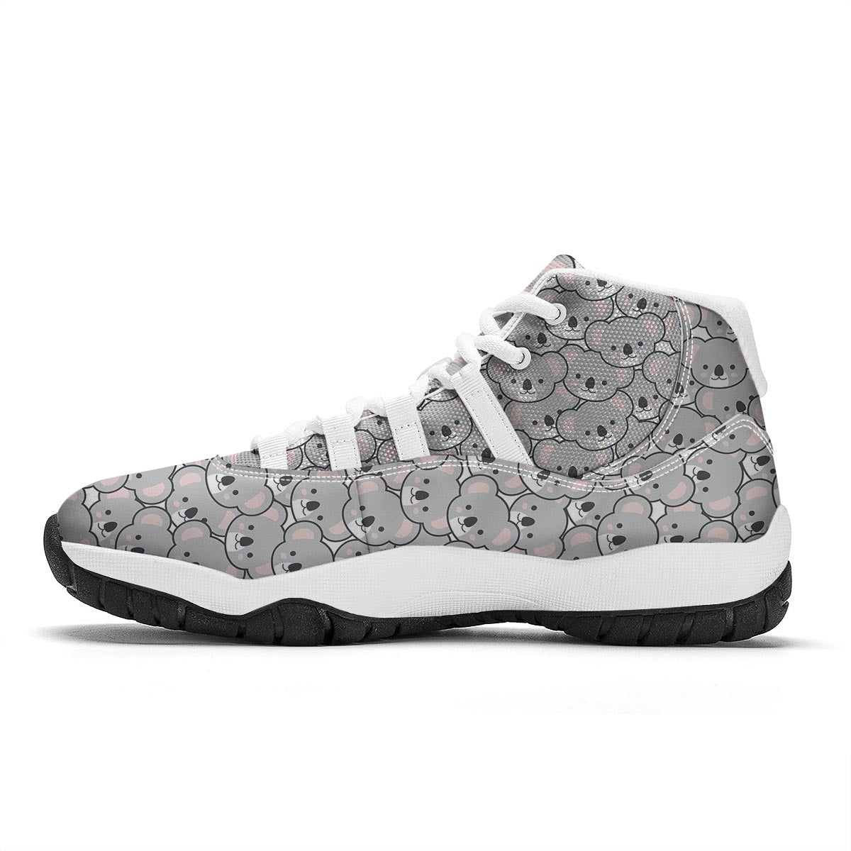 Koala Pattern Print White Bball Shoes-grizzshop