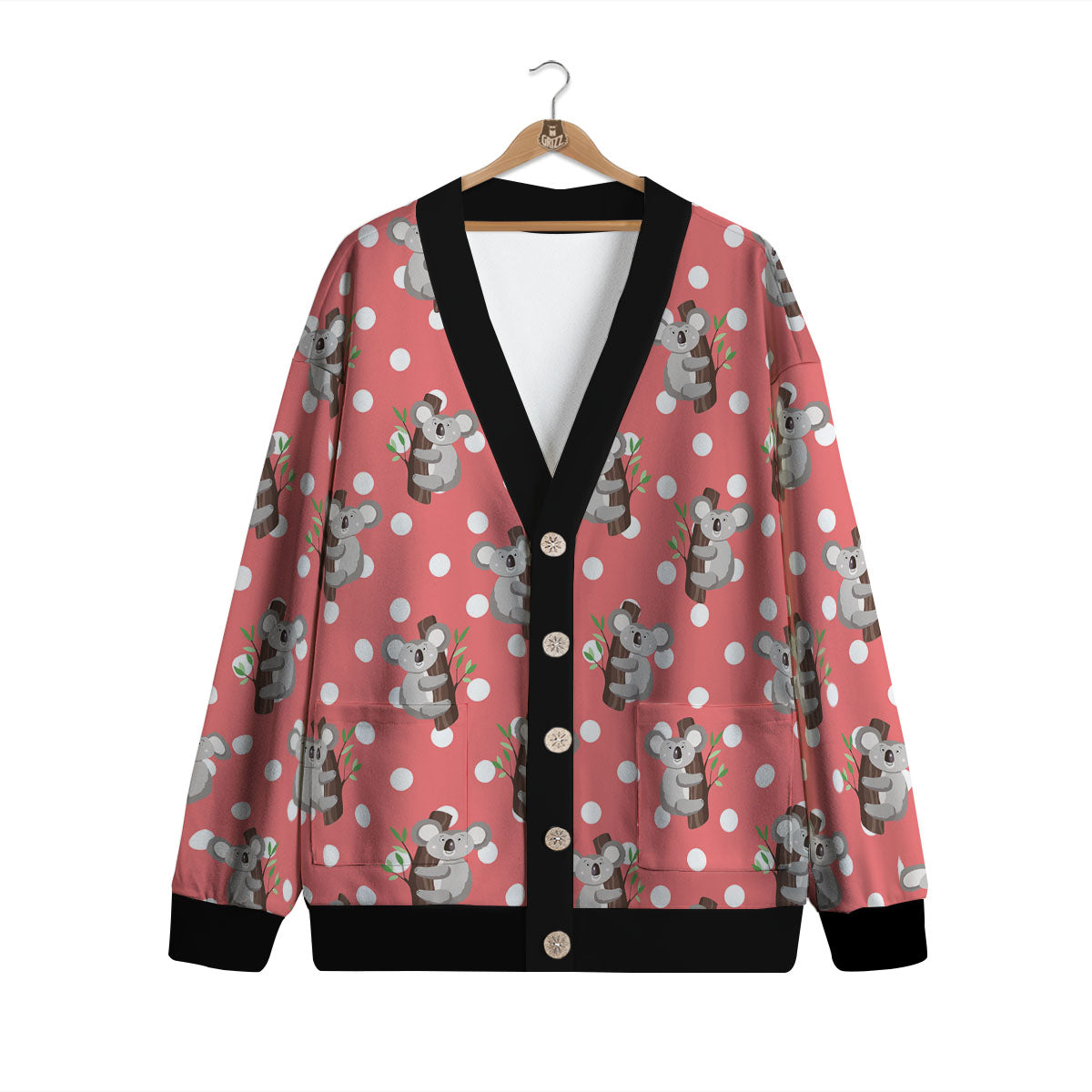 Koala Polka Dot Print Pattern Cardigan-grizzshop