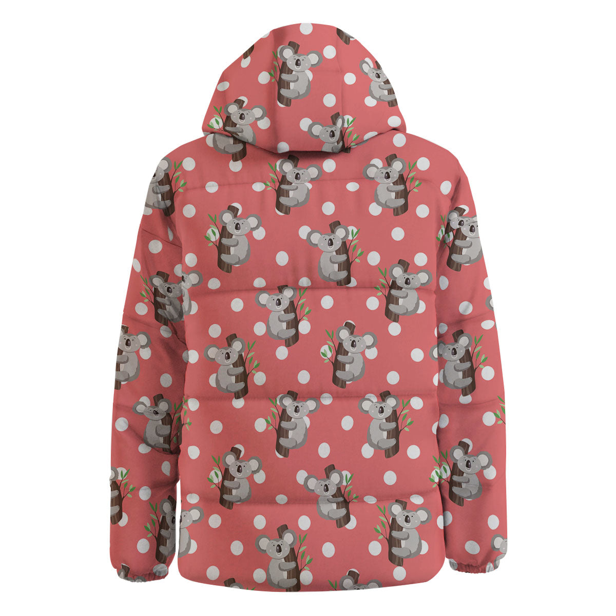 Koala Polka Dot Print Pattern Down Jacket-grizzshop