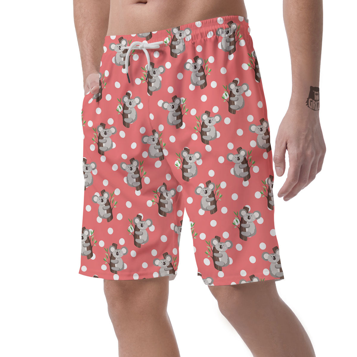 Koala Polka Dot Print Pattern Men's Shorts-grizzshop